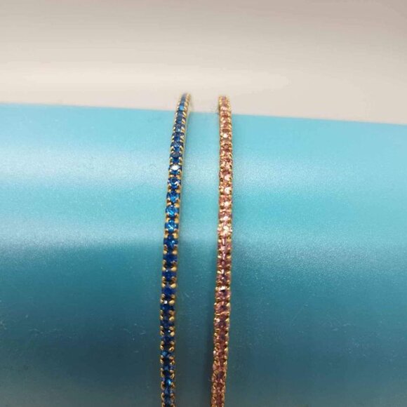 Fifth Avenue swarovski crystal bangles pink & blue - Picture 3 of 3